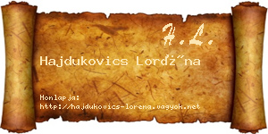 Hajdukovics Loréna névjegykártya